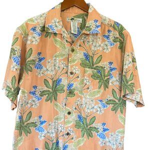 Joe Marlin Men’s Peach Floral Button Up Shirt! Super Soft Size large